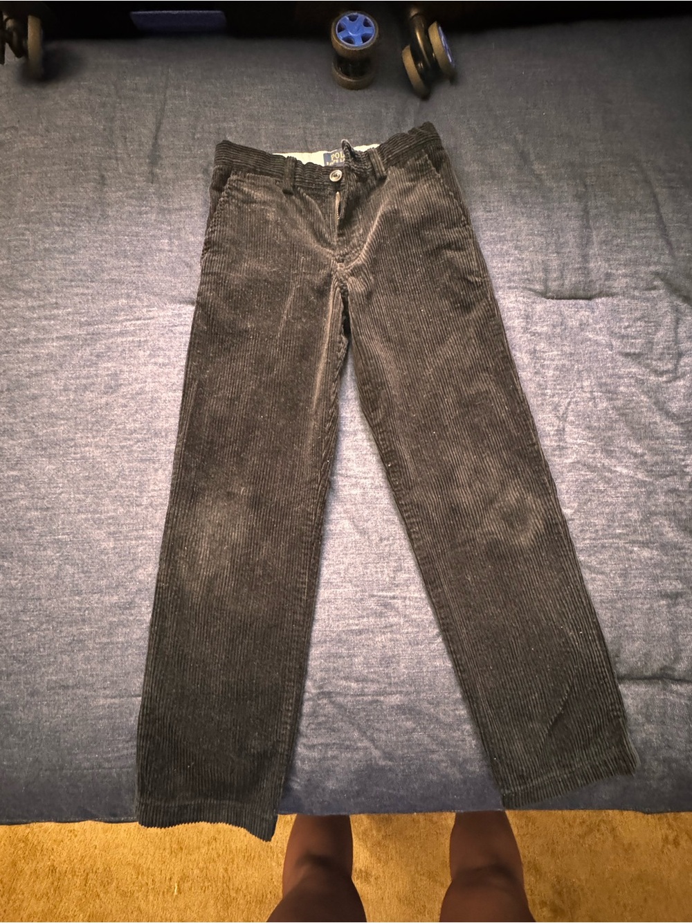 Boys Corduroy Straight-Leg Pants - black (size6)